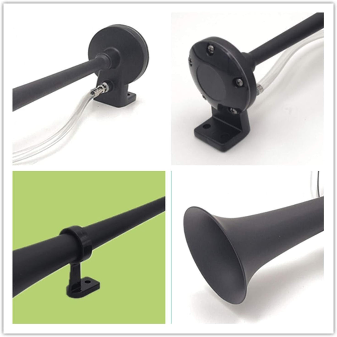 YIYIDA Autohupe Car Horn150DB Auto Elektrische Hupe 450mm Lufthupe Chrom-Zink Schwarz Einzel-Trompet