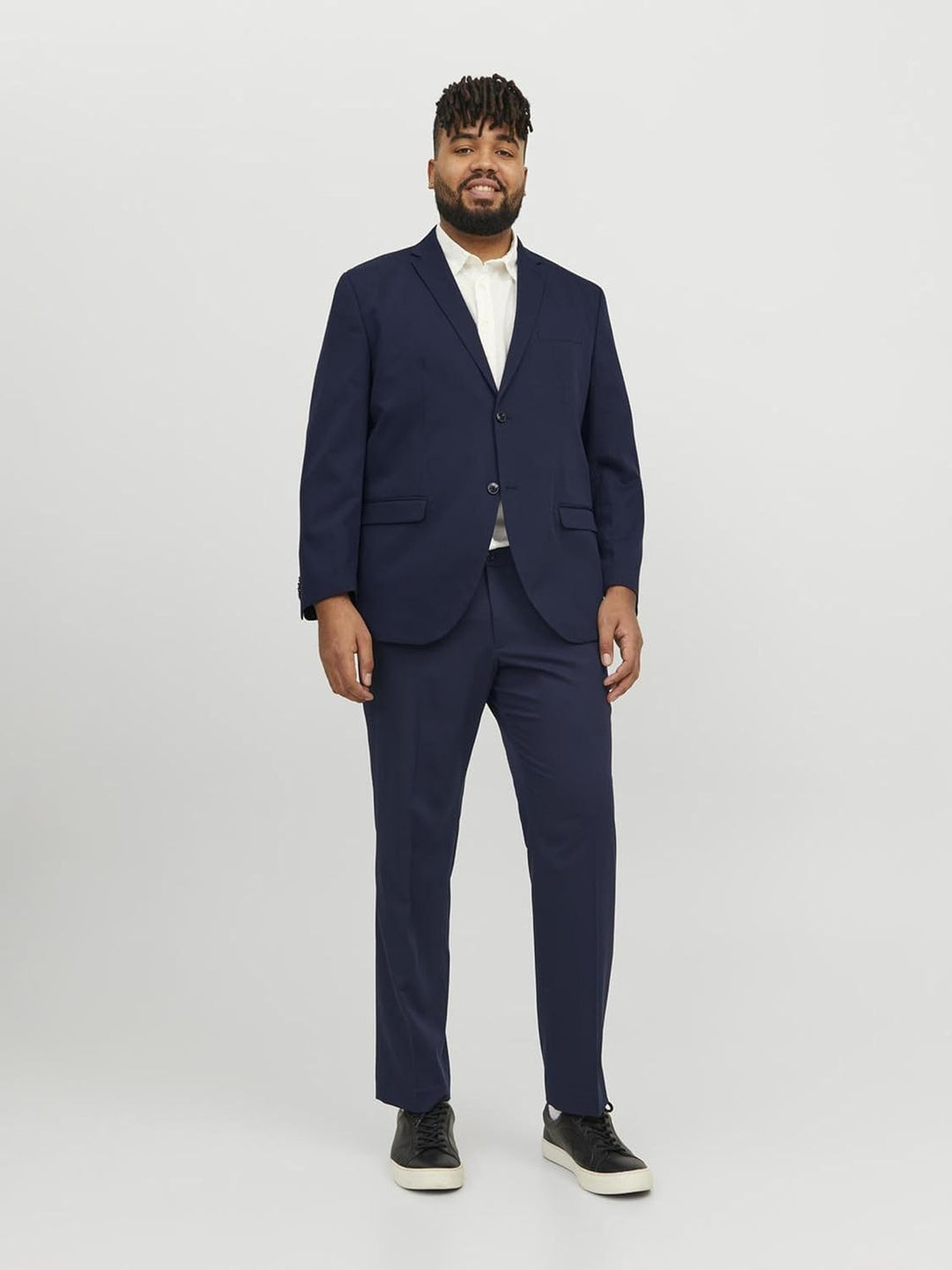 JACK & JONES Male Einreihiger Blazer und Hose Plus Size Slim Fit Anzug 64 Dark Navy, 64 Dark Navy