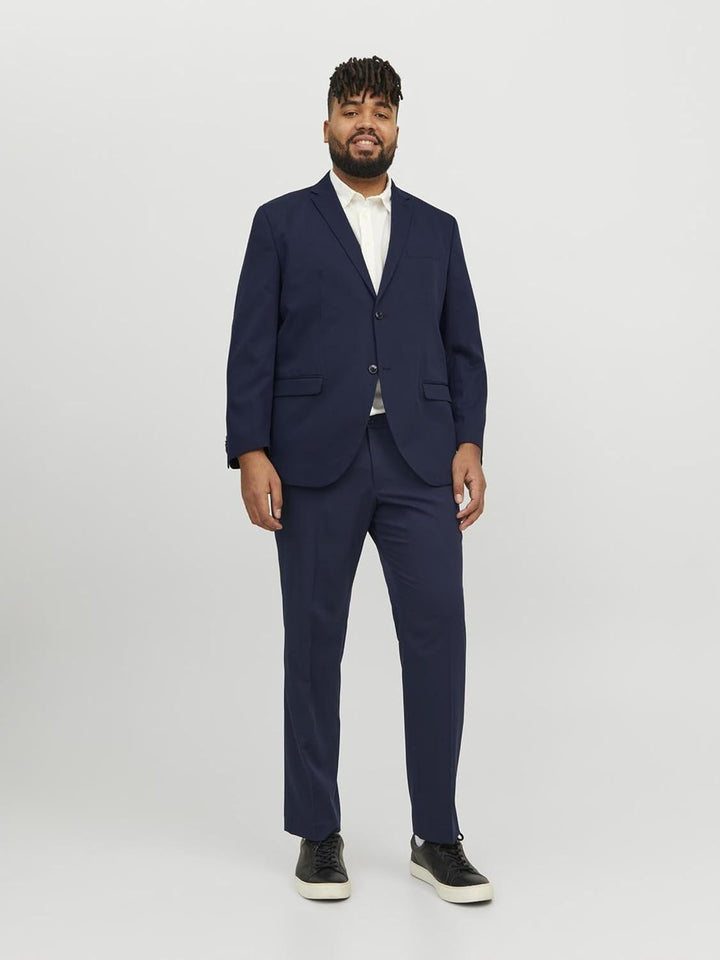 JACK & JONES Male Einreihiger Blazer und Hose Plus Size Slim Fit Anzug 64 Dark Navy, 64 Dark Navy