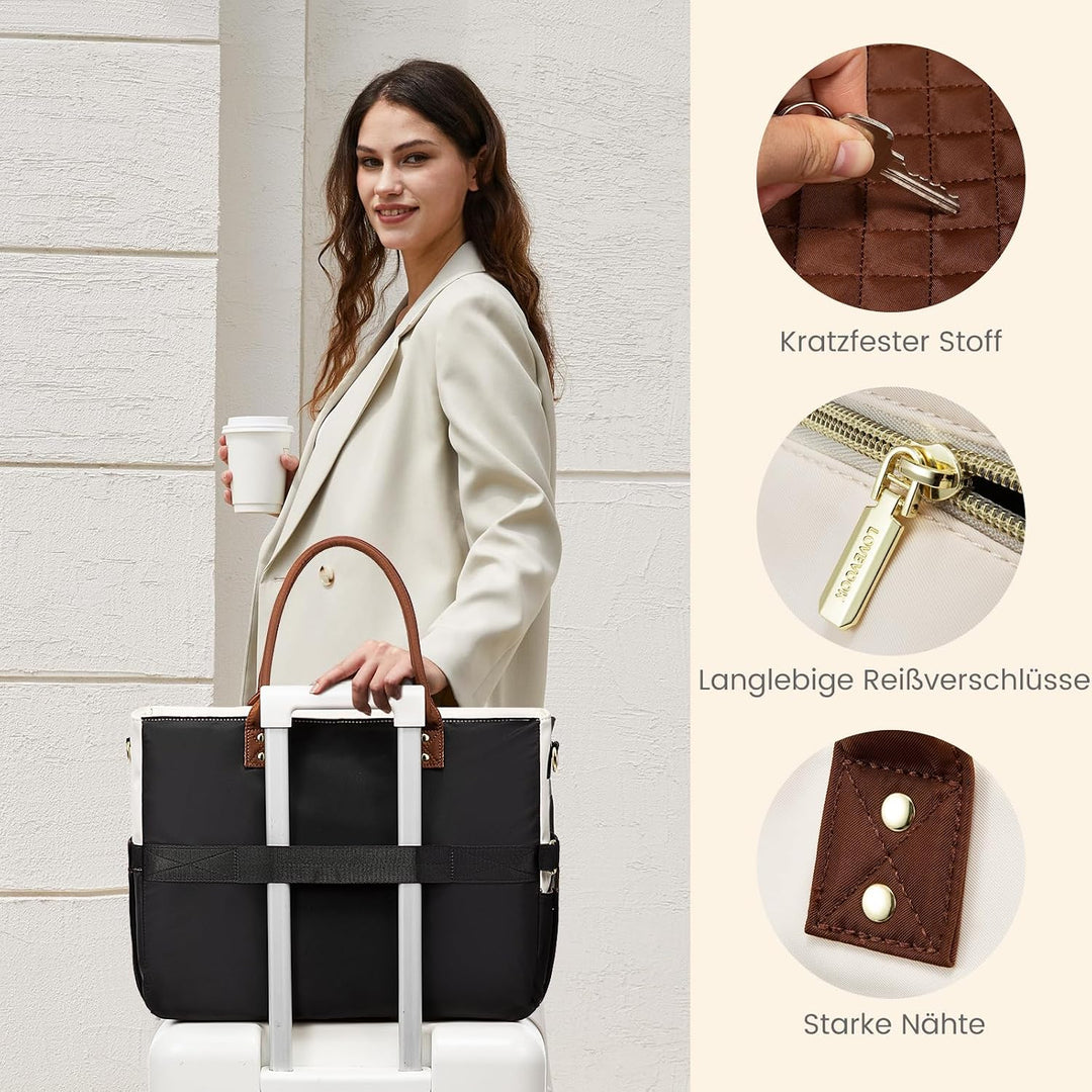 LOVEVOOK Lehrertasche Damen Gross, 15.6 Zoll Laptoptasche Arbeitstasche | Wasserdicht Aktentasche Bü