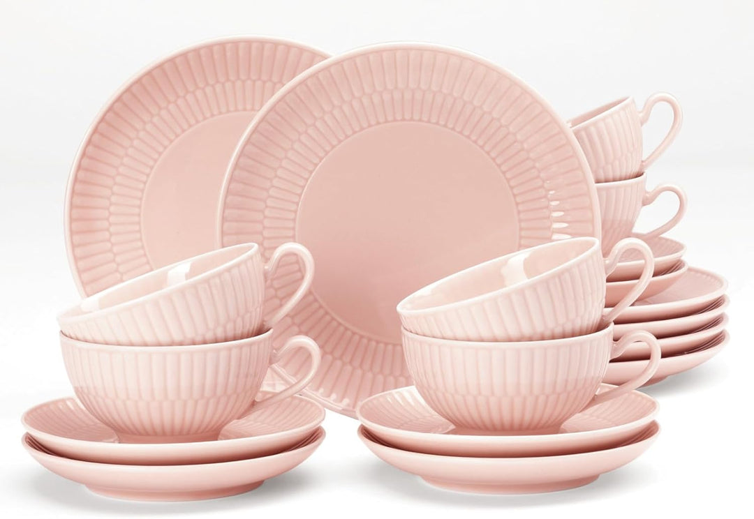 Seltmann Weiden Amina Rosé Suppenteller, 21 cm, Tiefe Suppenschale mit dezentem Relief-Muster, Spülm