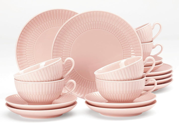 Seltmann Weiden Amina Rosé Suppenteller, 21 cm, Tiefe Suppenschale mit dezentem Relief-Muster, Spülm