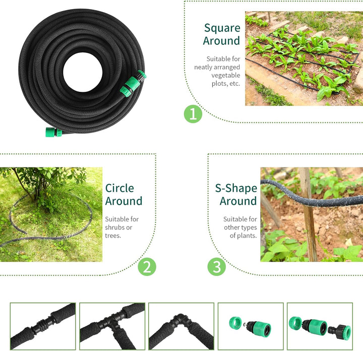 Tropfschlauch Set, Garten Tropfschläuche, Perlschlauch für Tropfbewässerung, Bewässerungsschlauch mi