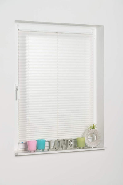 K-home 422148-7 Klemmfix-Plissee 100 x 130 cm (B x L) Creme Lichtschutz +++ Moderne Crushed Optik ++