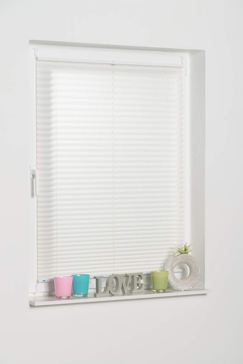 K-home 422148-7 Klemmfix-Plissee 100 x 130 cm (B x L) Creme Lichtschutz +++ Moderne Crushed Optik ++