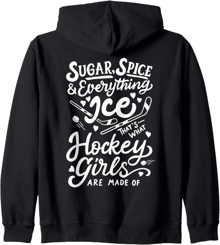 Zucker Gewürz & Alles Eis Niedliche Hockey Mädchen Sport Kapuzenjacke