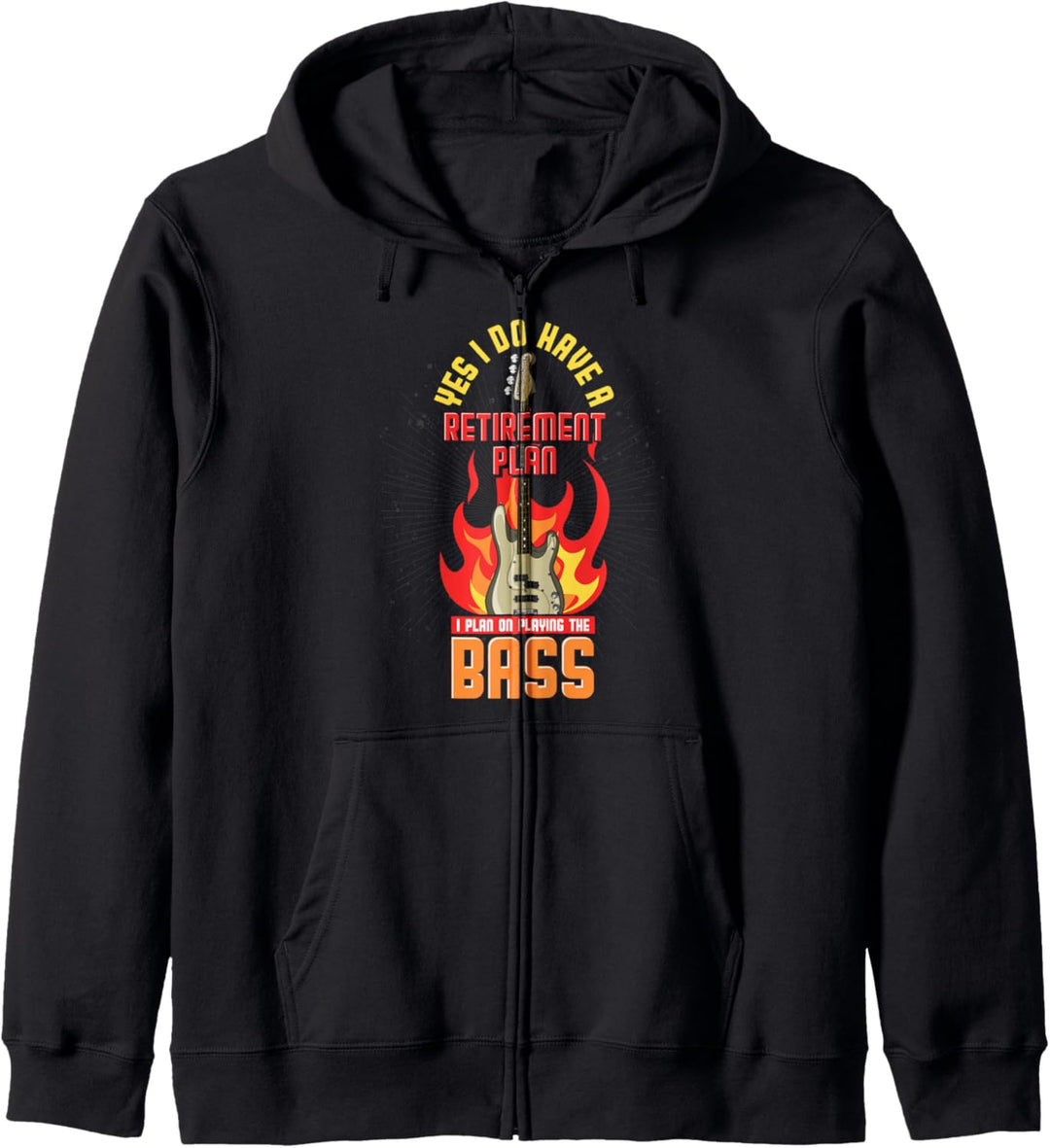 Bass Gitarre Rock Musiker Rentner Ruhestand Bassist Kapuzenjacke