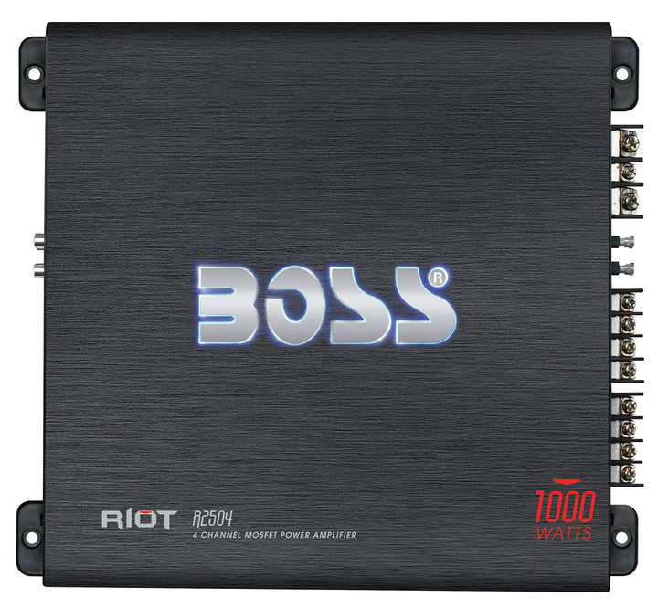 BOSS AUDIO R2504 Riot Serie 4-Kanal Full Range 1000 Watt Klasse A / B Verstärker Endstufe, 1000 W, 4