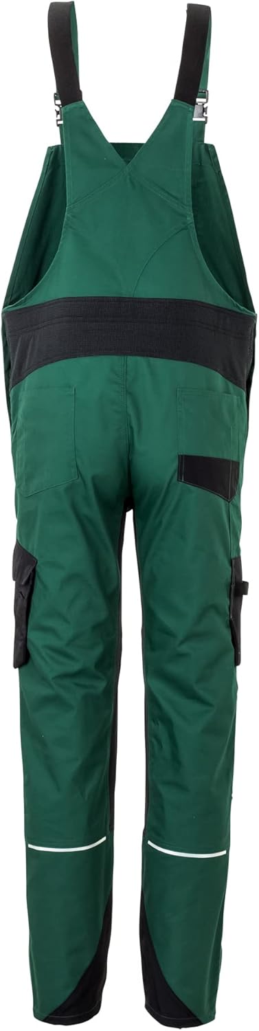 Planam Herren Norit Latzhose Work Utility Pants 24 grün/schwarz, 24 gr&#xFC;n/schwarz