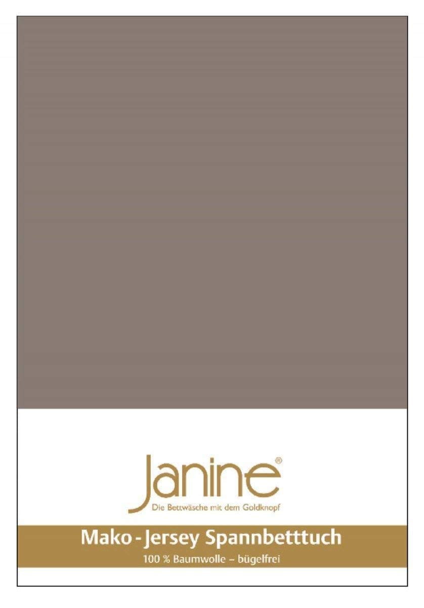Janine Spannbetttuch 5007 Mako Jersey 180/200 bis 200/200 cm Taupe Fb. 57 180/200 cm - 200/200 cm Ta