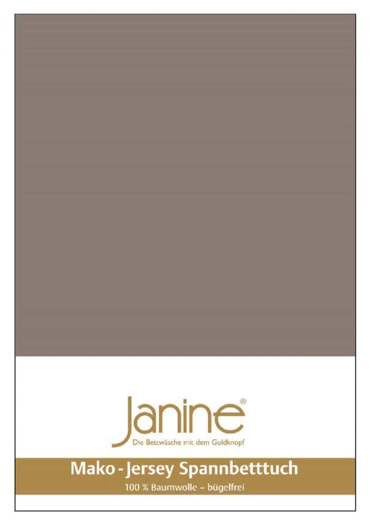 Janine Spannbetttuch 5007 Mako Jersey 180/200 bis 200/200 cm Taupe Fb. 57 180/200 cm - 200/200 cm Ta