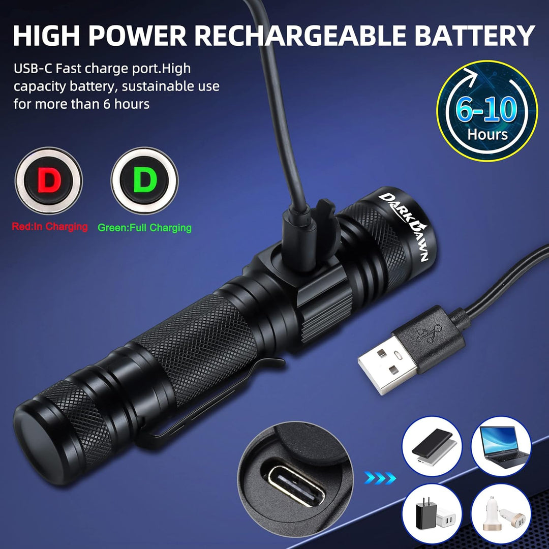 DARKDAWN UV Taschenlampe 365nm Licht USB Wiederaufladbare, Ultraviolett-LED-Schwarzlicht Woodsche La