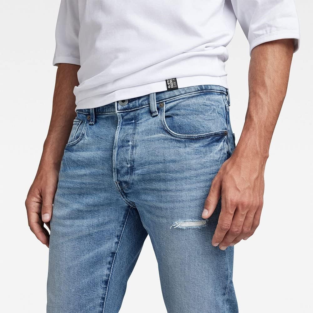G-STAR Herren 3301 Slim Fit Jeans 27W / 30L Blau (Faded Niagara Restored 51001-d316-g007), 27W / 30L