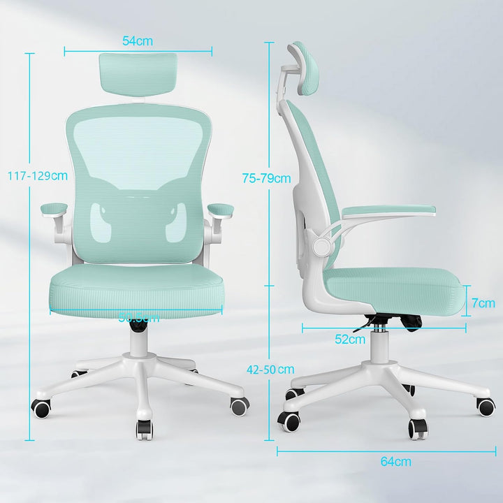 naspaluro Ergonomischer Bürostuhl mit Atmungsaktiver Netzbespannung, Schreibtischstuhl mit Verstellb