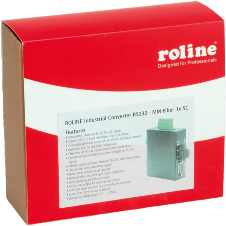 ROLINE Industrie Konverter RS232 - Multimode Glasfaser, SC