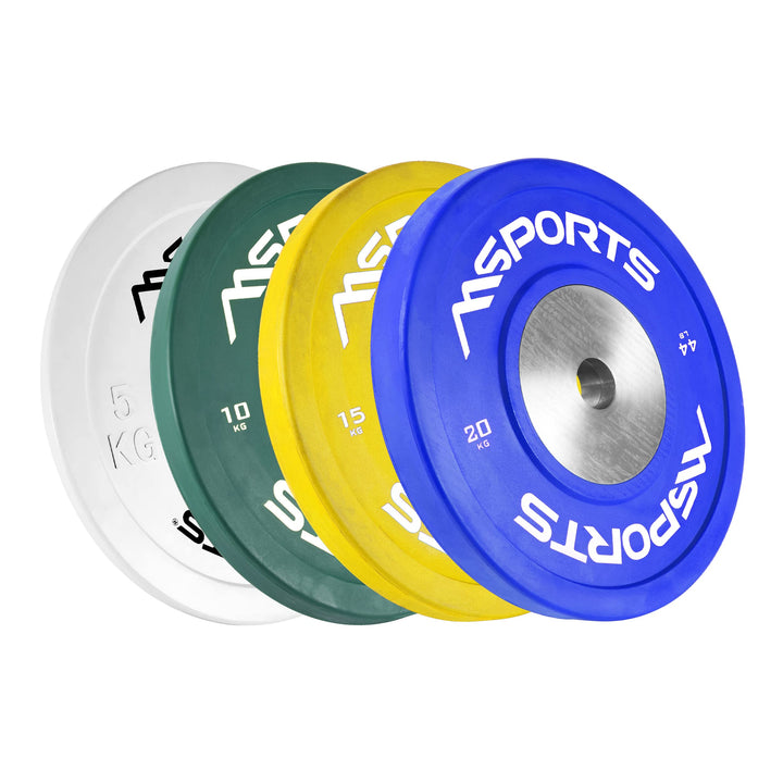 MSPORTS Olympia Hantelscheiben 2er Set Professional Lochdurchmesser 51 mm - Studio Qualität - Gussei