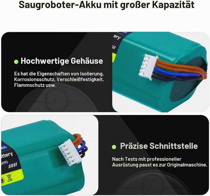 6500mAh 14.4V Ersatz Akku für Deebot N10 N20 N30 Pro/Max/Plus, für Ecovacs T30 Omni, für Ecovacs Dee