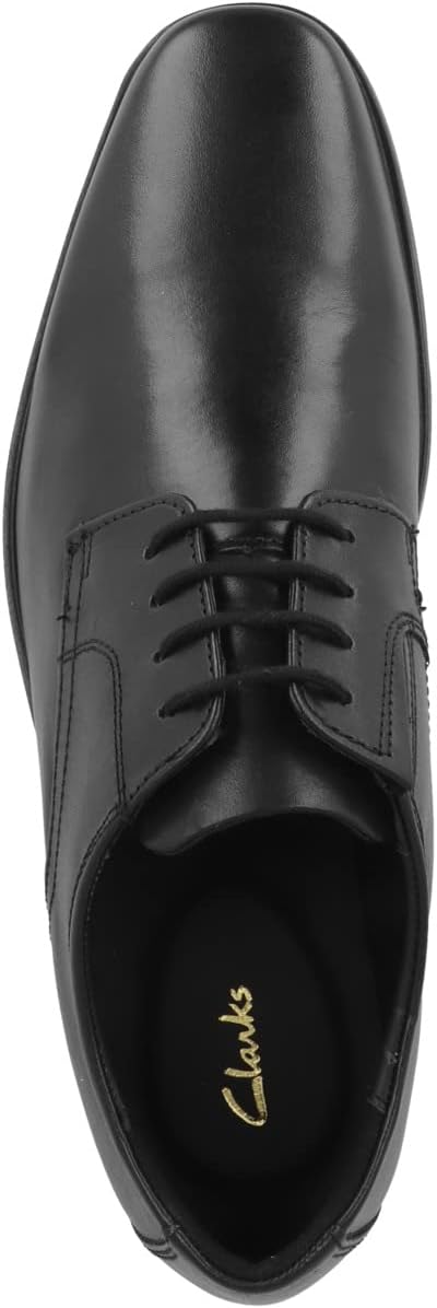 Clarks Herren Howard Walk Oxford 48 EU Schwarzes Dunkelschwarzes Leder, 48 EU Schwarzes Dunkelschwar