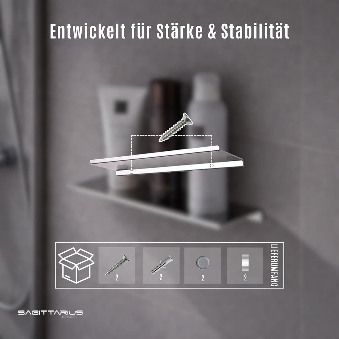 Sagittarius One 300S1 Duschablage Edelstahl 30cm | duschregal rostfrei SUS304 | Badregal Edelstahl P