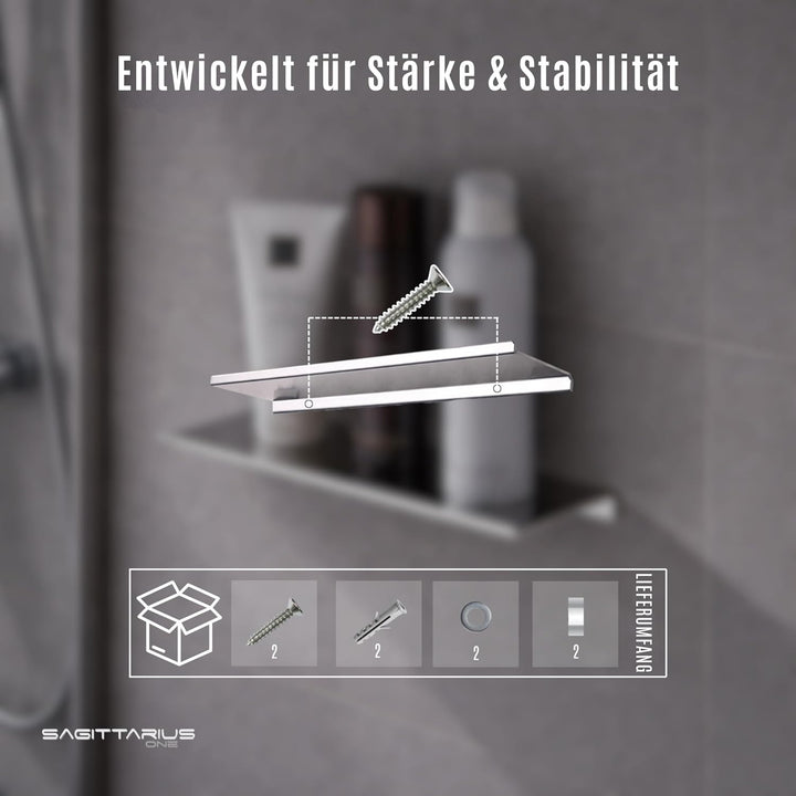 Sagittarius One 300S1 Duschablage Edelstahl 30cm | duschregal rostfrei SUS304 | Badregal Edelstahl P