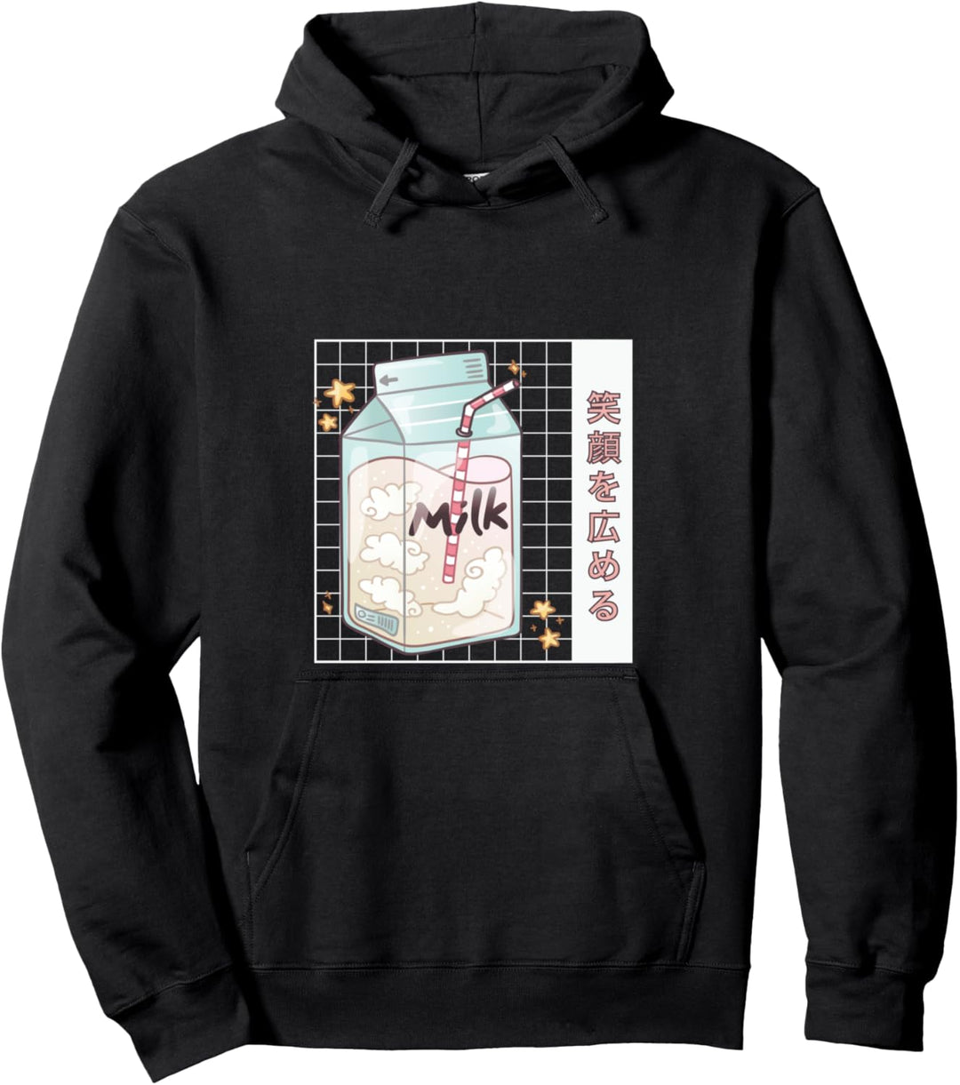Japanese Milk Carton Soft Drink Aesthetic Vaporwave Pullover Hoodie