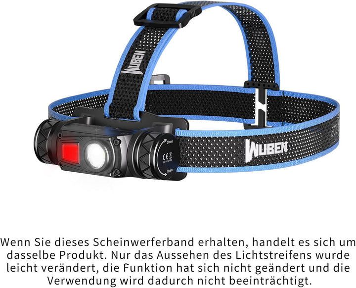 WUBEN H1 Stirnlampe 1200 Lumen USB Wiederaufladbare LED Stirnlampe 10 Modi, Superheller Stirnlampen