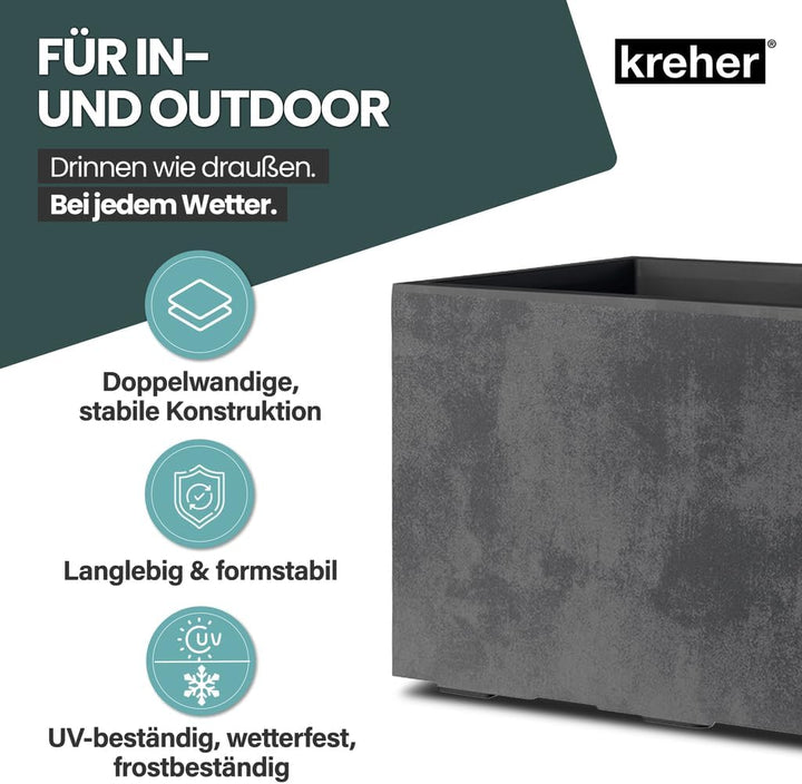 Kreher XL Pflanzkasten Millennium in verschiedenen Formaten und Farben. Tolle Naturstein Optik in Br
