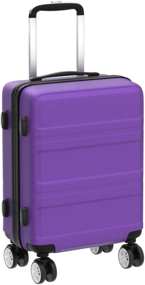 KONO Koffer Trolley Reisekoffer aus ABS+PC – Leichter Hartschalenkoffer mit 4 Zwillingsrollen und TS