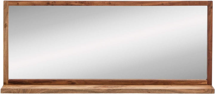 Woodkings Sydney Bad Spiegel I 135x60 cm mit Kleiner Ablage I massiv Holz Rahmen Akazie hell I gross