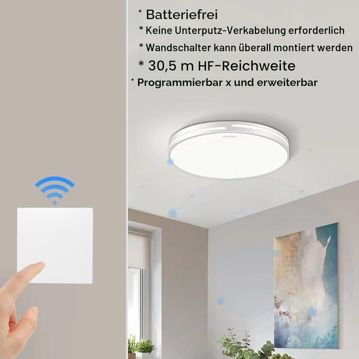 Kabelloses Lichtschalter-Set, Batterieloser 1000 W kinetischer RF-Schalter mit Empfänger mit 100 m R