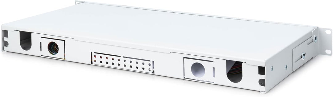 DIGITUS LWL Spleissbox 12 Kupplungen - LC - OS2-1HE 19-Zoll - Single-Mode Duplex - Mit Spleiss-Kasse