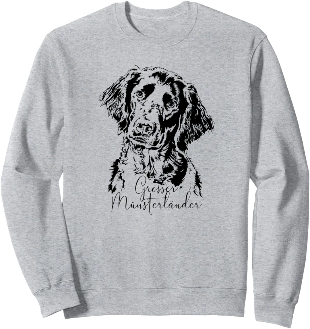Grosser Münsterländer Hund Hunderasse Portrait Hundeportrait Sweatshirt