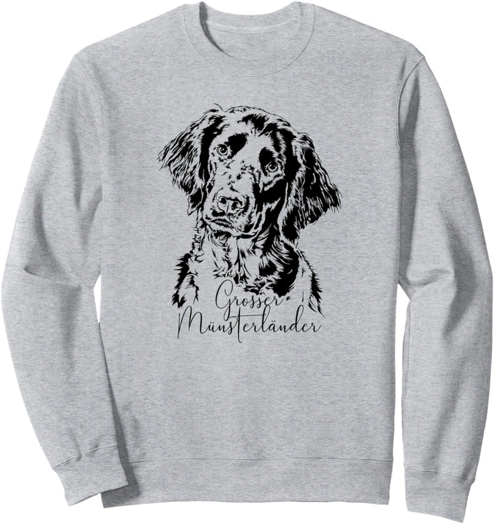 Grosser Münsterländer Hund Hunderasse Portrait Hundeportrait Sweatshirt