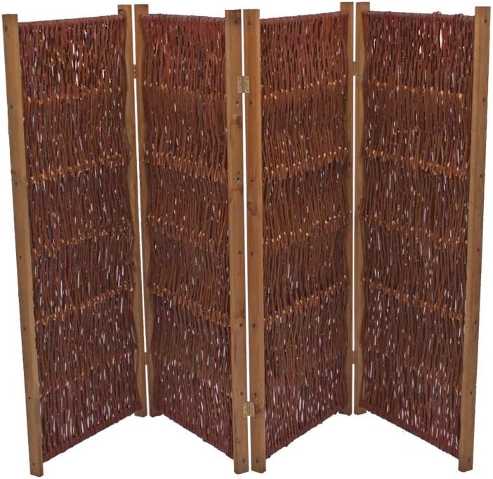 Spanische Wand Raumteiler 4teilig 150 x 240cm aus Weide - Hochwertiger Sicht- und Windschutz aus Wei