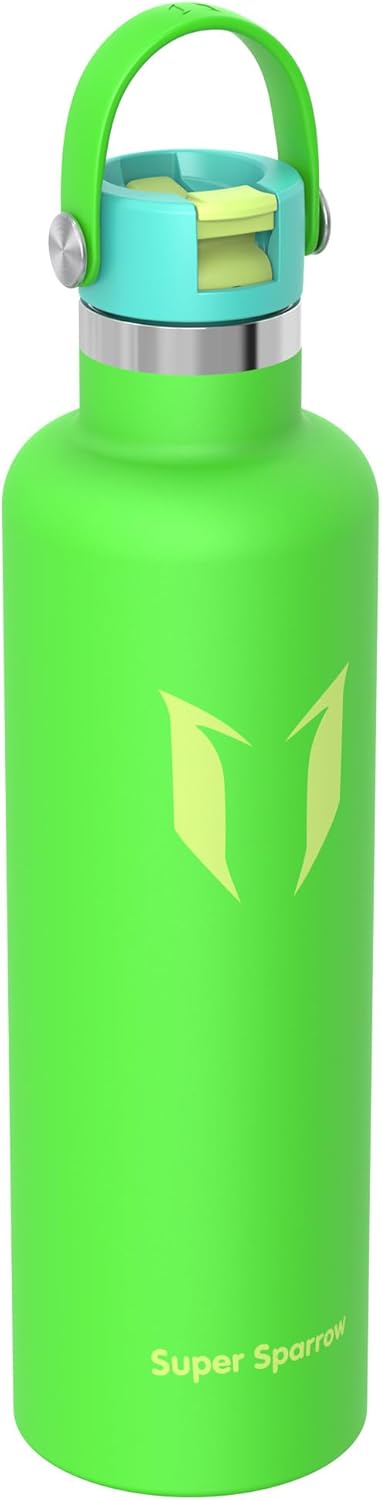 Super Sparrow Trinkflasche Edelstahl - Thermobecher - 350ml, 500ml, 750ml, 1L, 1.2L - FlipFlow Trink