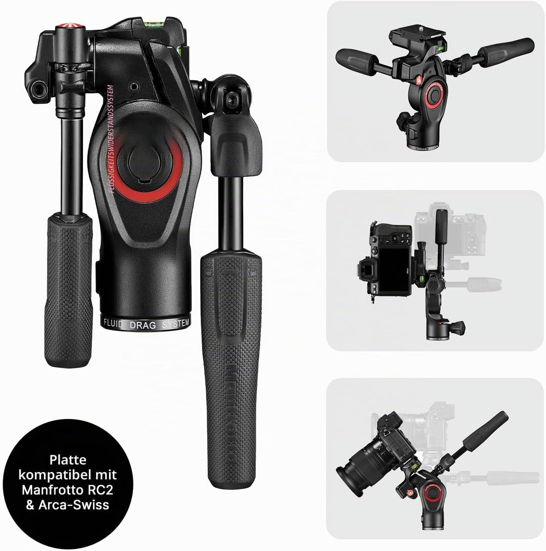 Manfrotto Befree Advanced 3-Way Tripod Kit, Tripod and Fluid Head in Aluminium for Cameras and Camco