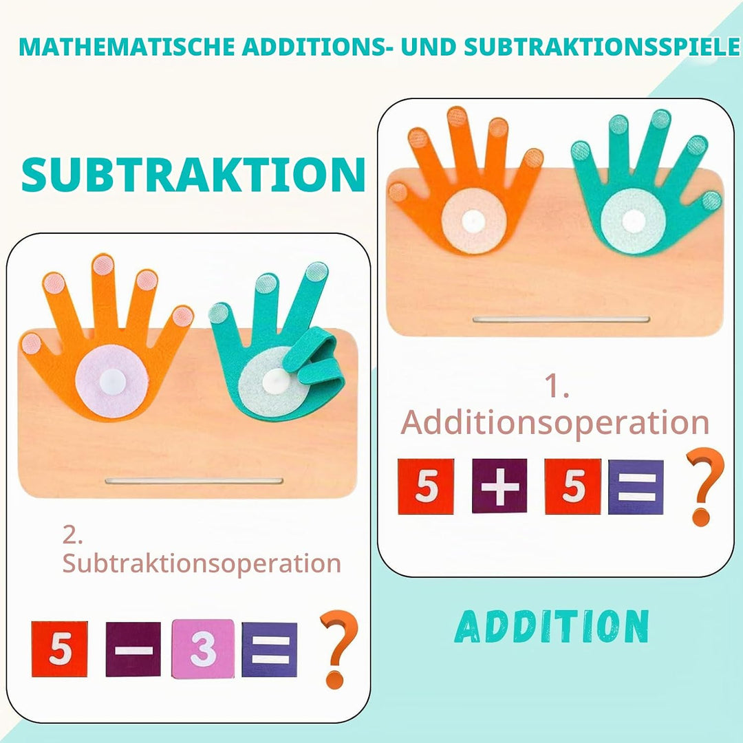Holz Mathe Spielzeug,Zählen Lernen für Kinder Fingerzähl-Mathespielzeug Montessori Mathe Spielzeug P