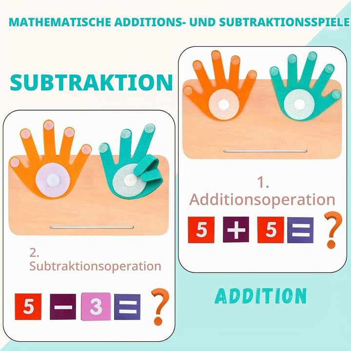 Holz Mathe Spielzeug,Zählen Lernen für Kinder Fingerzähl-Mathespielzeug Montessori Mathe Spielzeug P