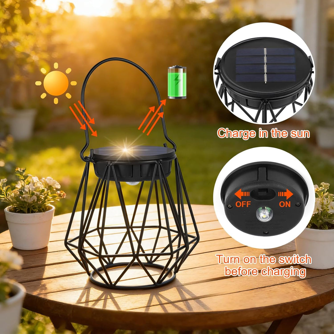 Ketom 2 Stück Solarlaterne für Aussen Stehend, Solarlampen für Aussen Hängend, IP65 Wasserdicht Häng