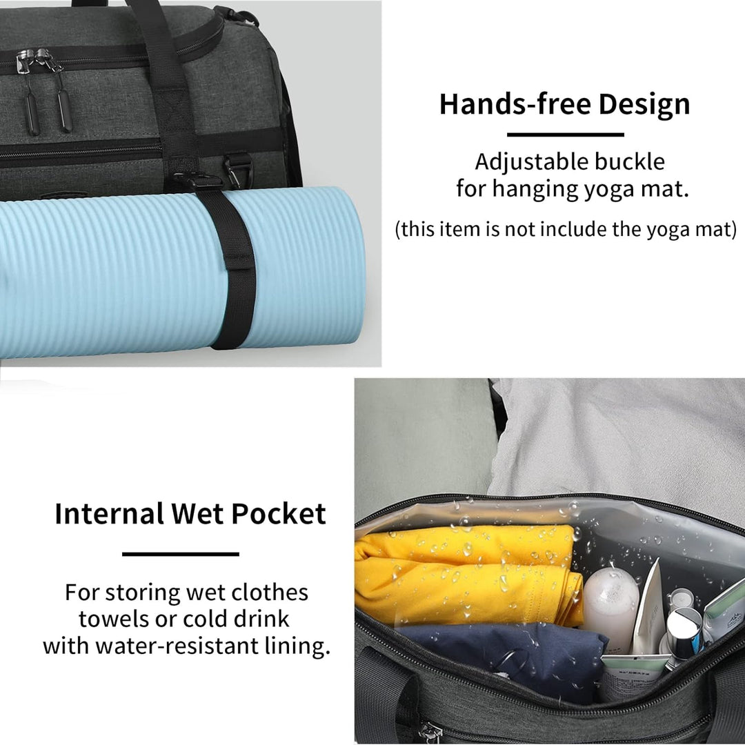 Lubardy Sporttasche Reisetasche Gross 40L Wasserdicht mit Sporthandtuch Schuhfach Nassfach Weekender