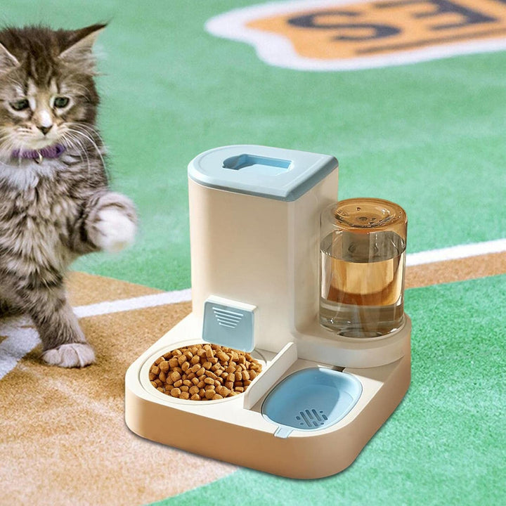 JINGLING Automatisches Futter Und Wasserspender, 2 In 1 Haustier Futter Und Tränke, Katzen Wasserspe