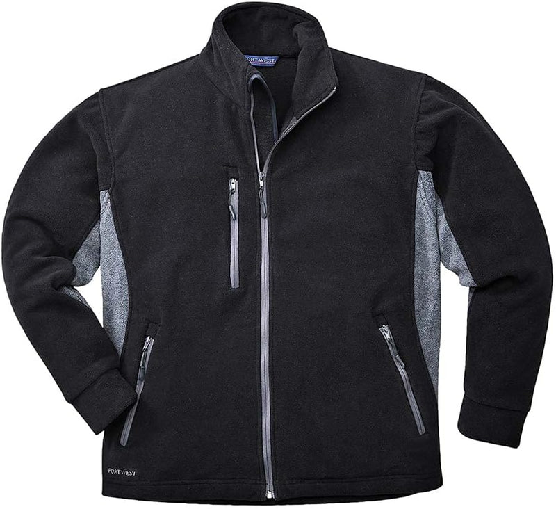 Portwest Portwest Texo Zweifarbige Fleecejacke, Grösse: XL, Farbe: Schwarz, TX40BKRXL XL Schwarz, XL