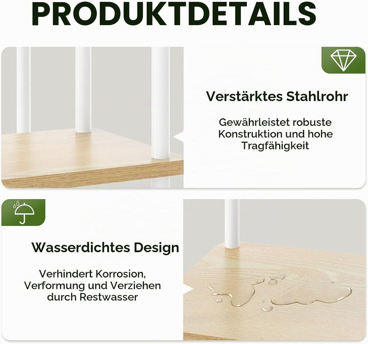 Bamworld Blumenständer Pflanzenständer Pflanzenregal Blumenregal Blumenständer holz 6Etagen Metall G