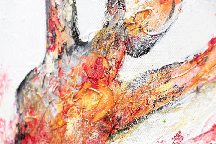 YS-Art Abstrakt Acryl Gemälde auf Leinwand buntes Ballett handgemalt Wandbilder Wohnzimmer modern Wo
