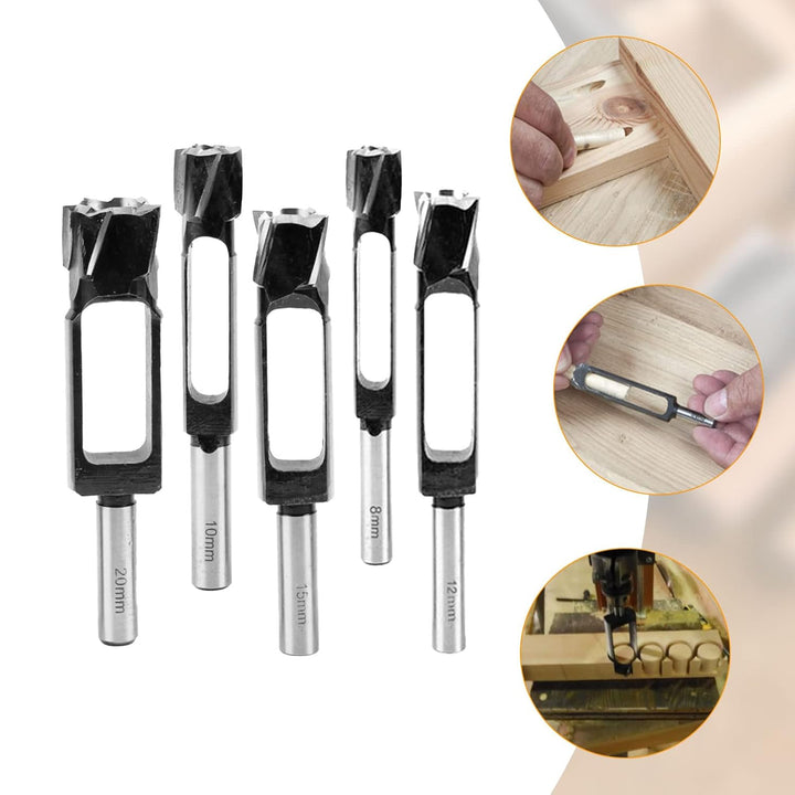 5 Stück Holzdübellochschneider, Zapfenbohrer, tiefer Dübelschneider, Kernbohrer für Holzbearbeitung,