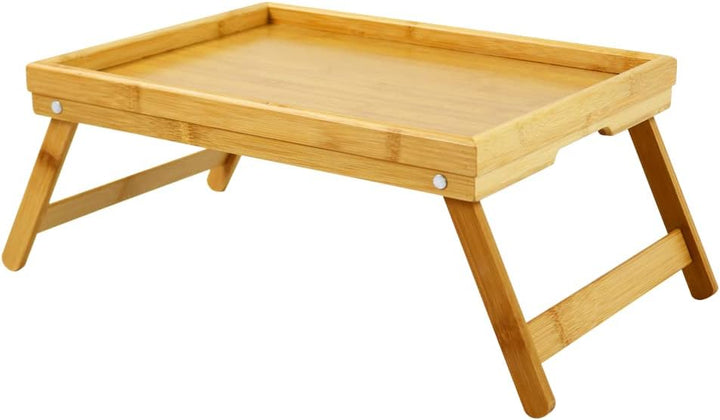 Bambus Frühstückstabletts Mit Klappbaren Beinen Portable Bett Tablett Tisch Snack Servierplatten Tab