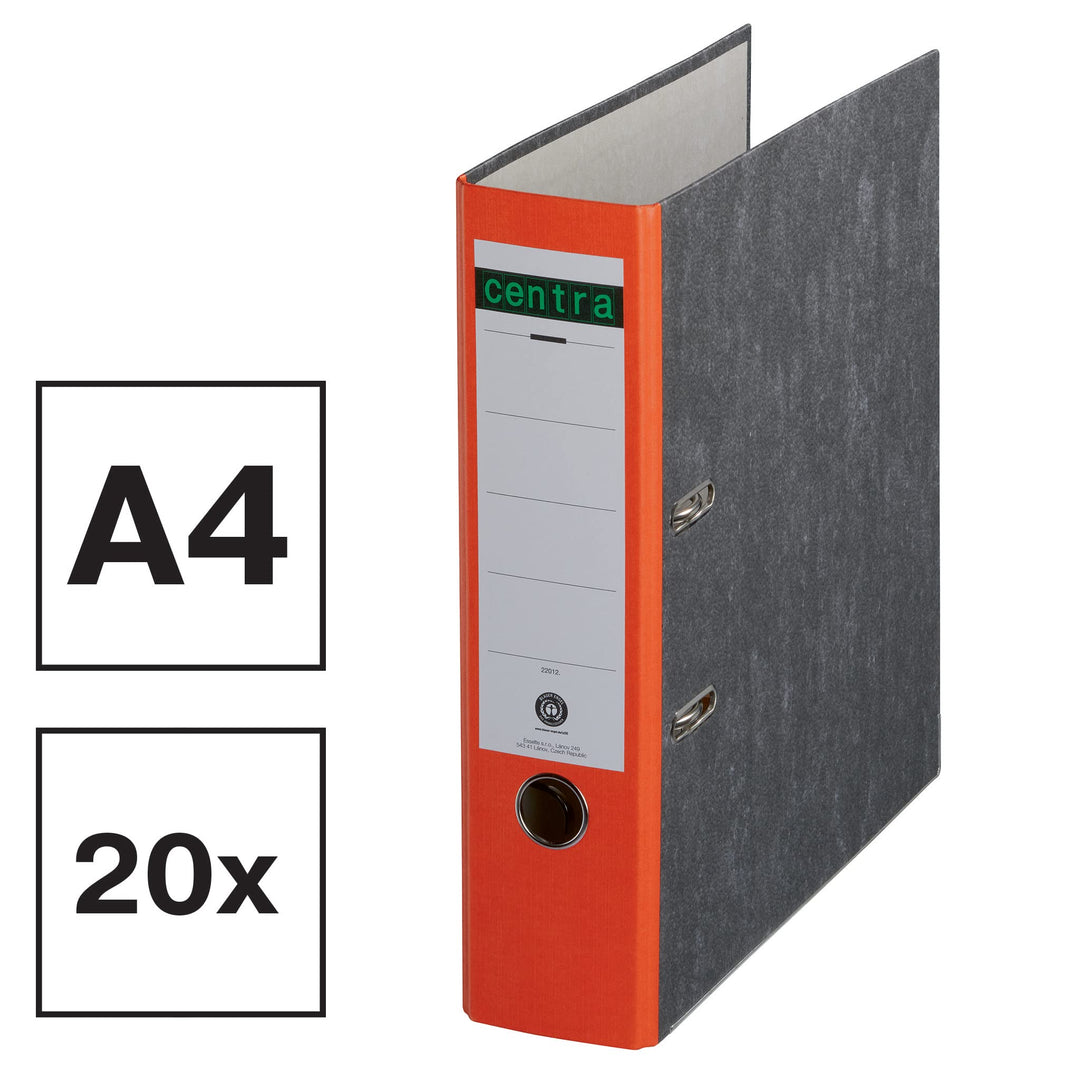Centra Standard-Ordner, Wolkenmarmor, 20er Pack, Recycling, Blauer Engel, LGA Zertifikat, A4, 8 cm b