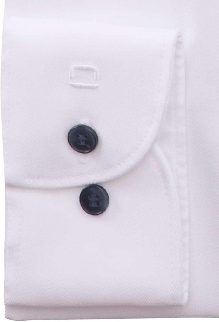 OLYMP Level Five Body fit Hemd Langarm Stretch Twill weiss 40 Weiss, 40 Weiss