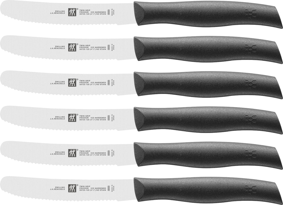 ZWILLING Twin Grip Messer-Set, 6-teilig, Frühstücksmesser, Klingenlänge: 12 cm, Rostfreier Spezialst