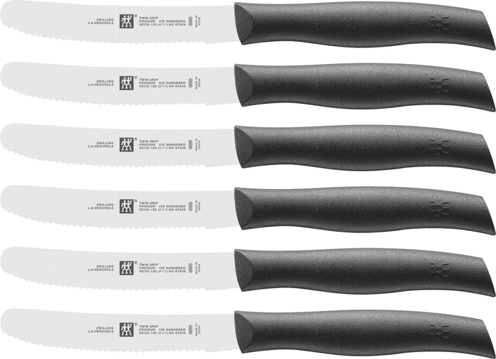 ZWILLING Twin Grip Messer-Set, 6-teilig, Frühstücksmesser, Klingenlänge: 12 cm, Rostfreier Spezialst
